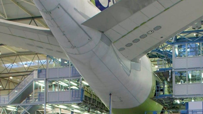 Montagelinie eines Airbus