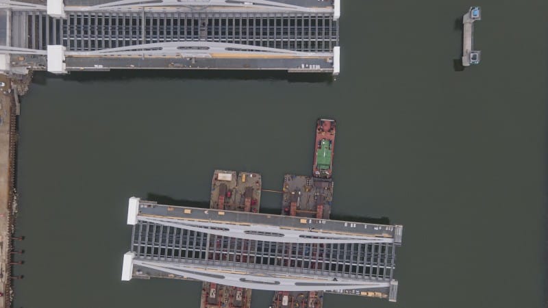 Vogelperspektive Neue Donaubrücke Linz
